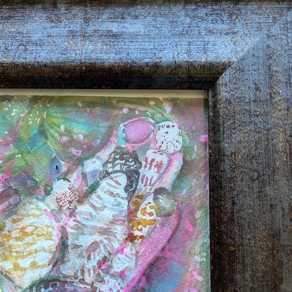 "Handful of Shells: Botanical" Original 5"x7" Framed Watercolor Painting Art - Picture 7 of 7